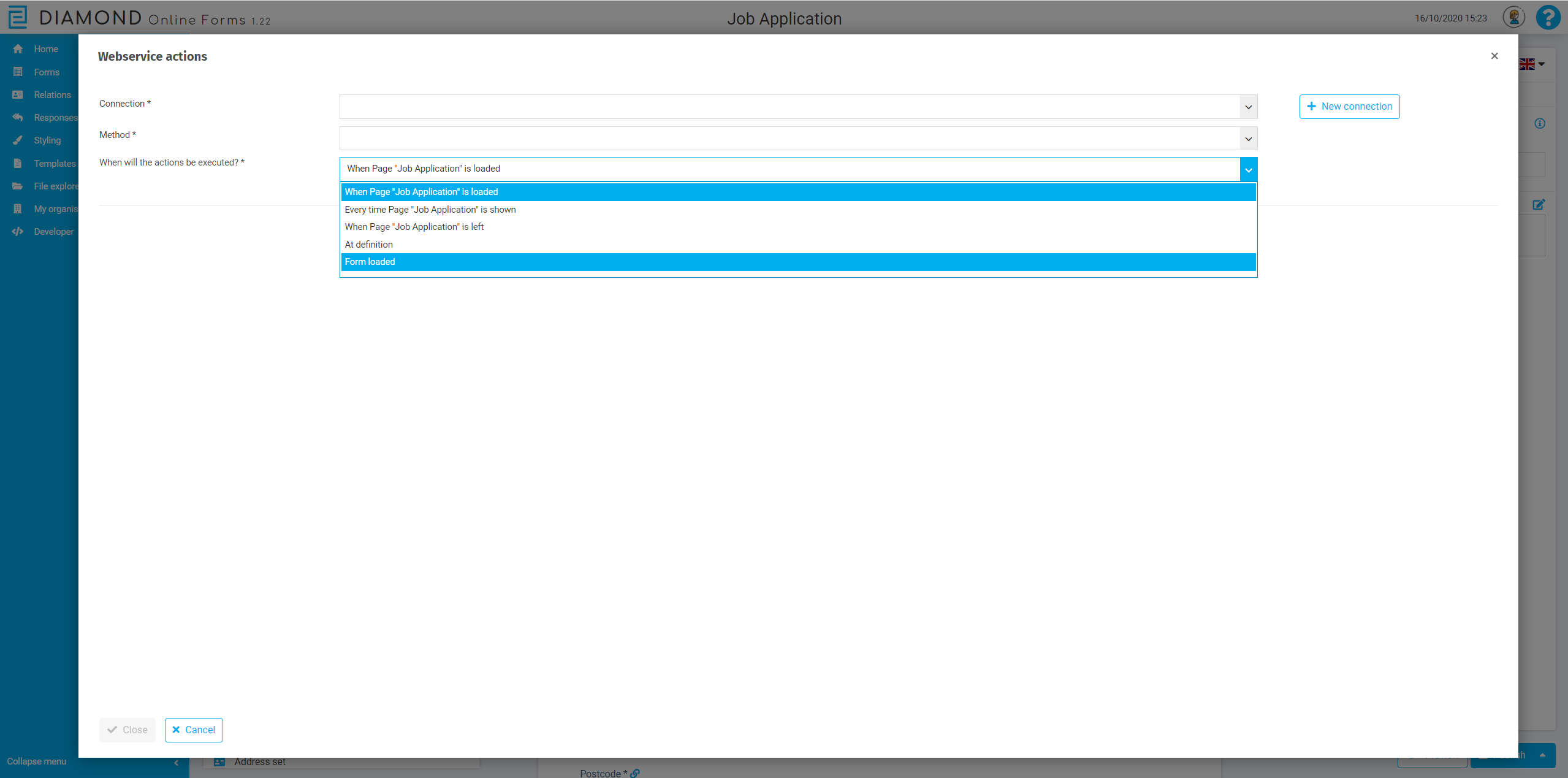 Formulier met webservice connectie