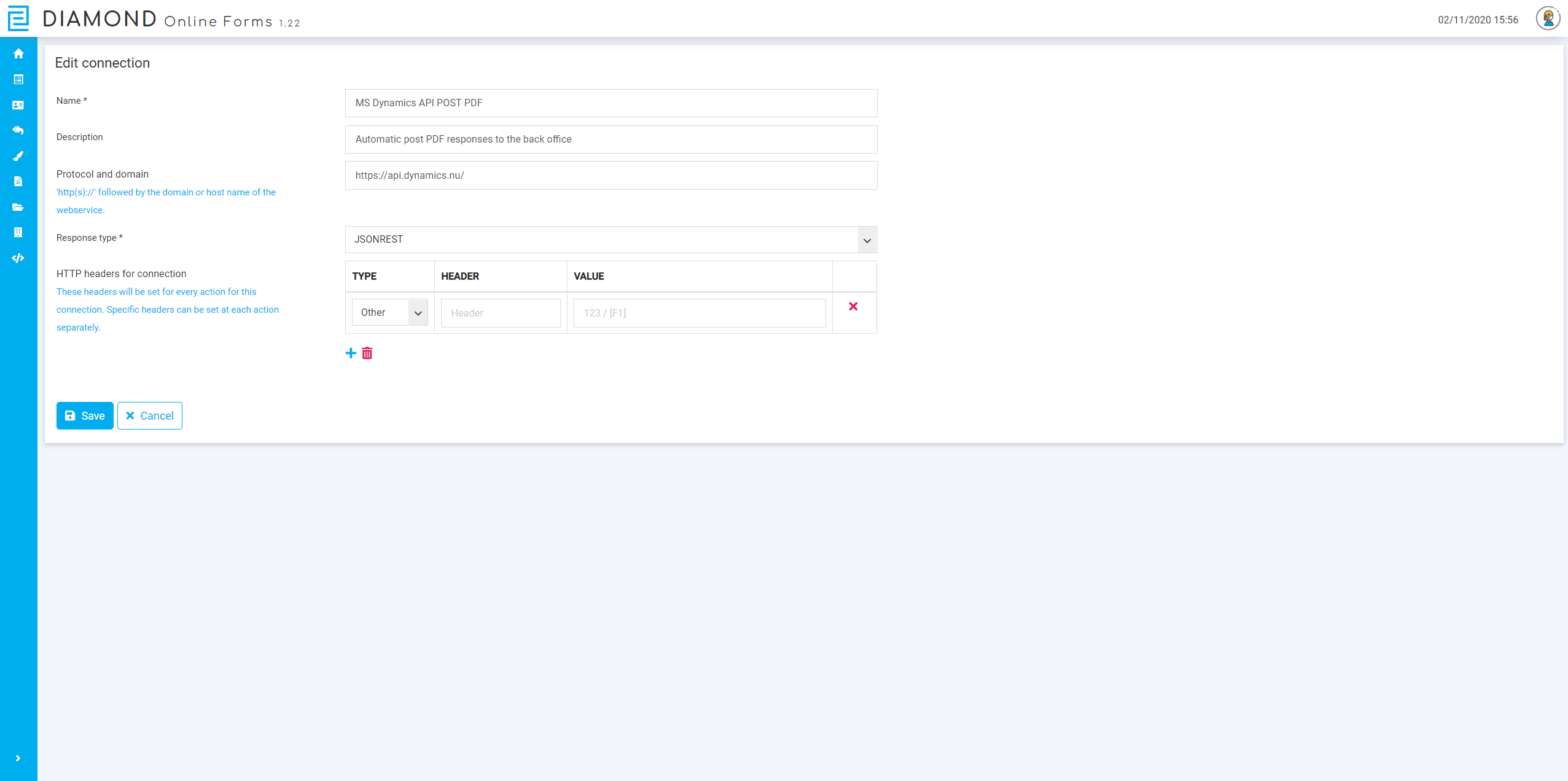 Forms with webservice connections