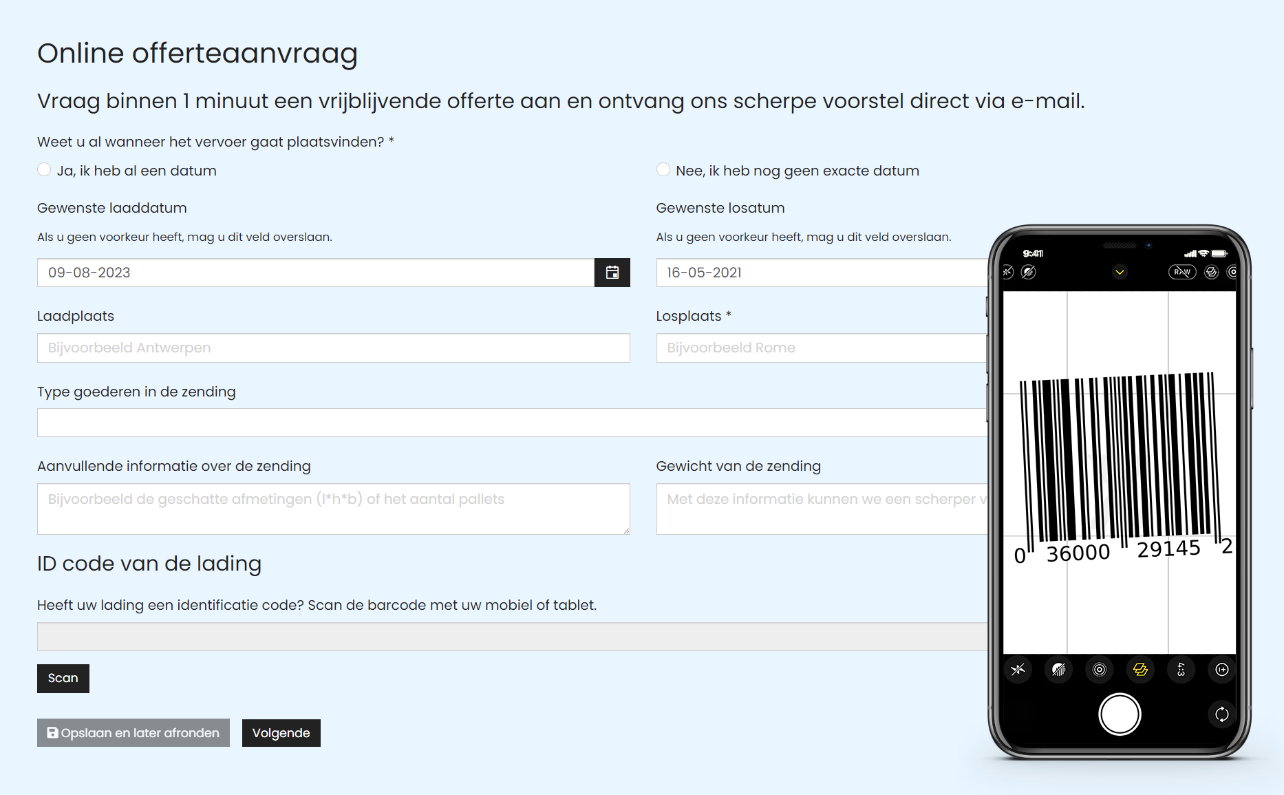 Werkbonnen Formulier Met Barcode