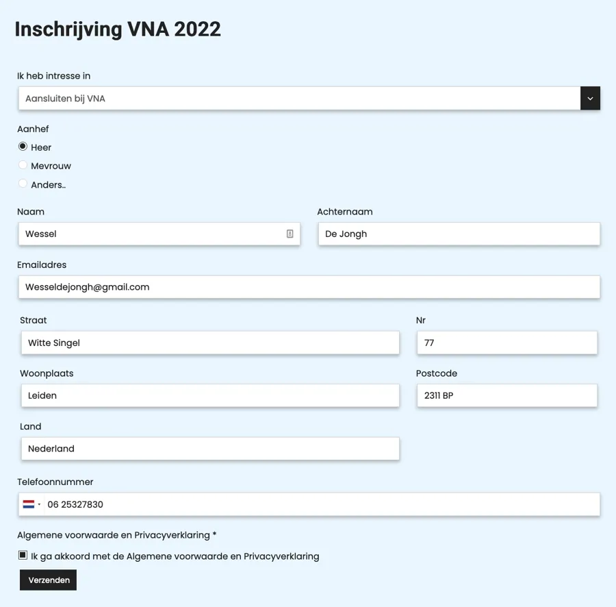 Digitaal inschrijfformulier
