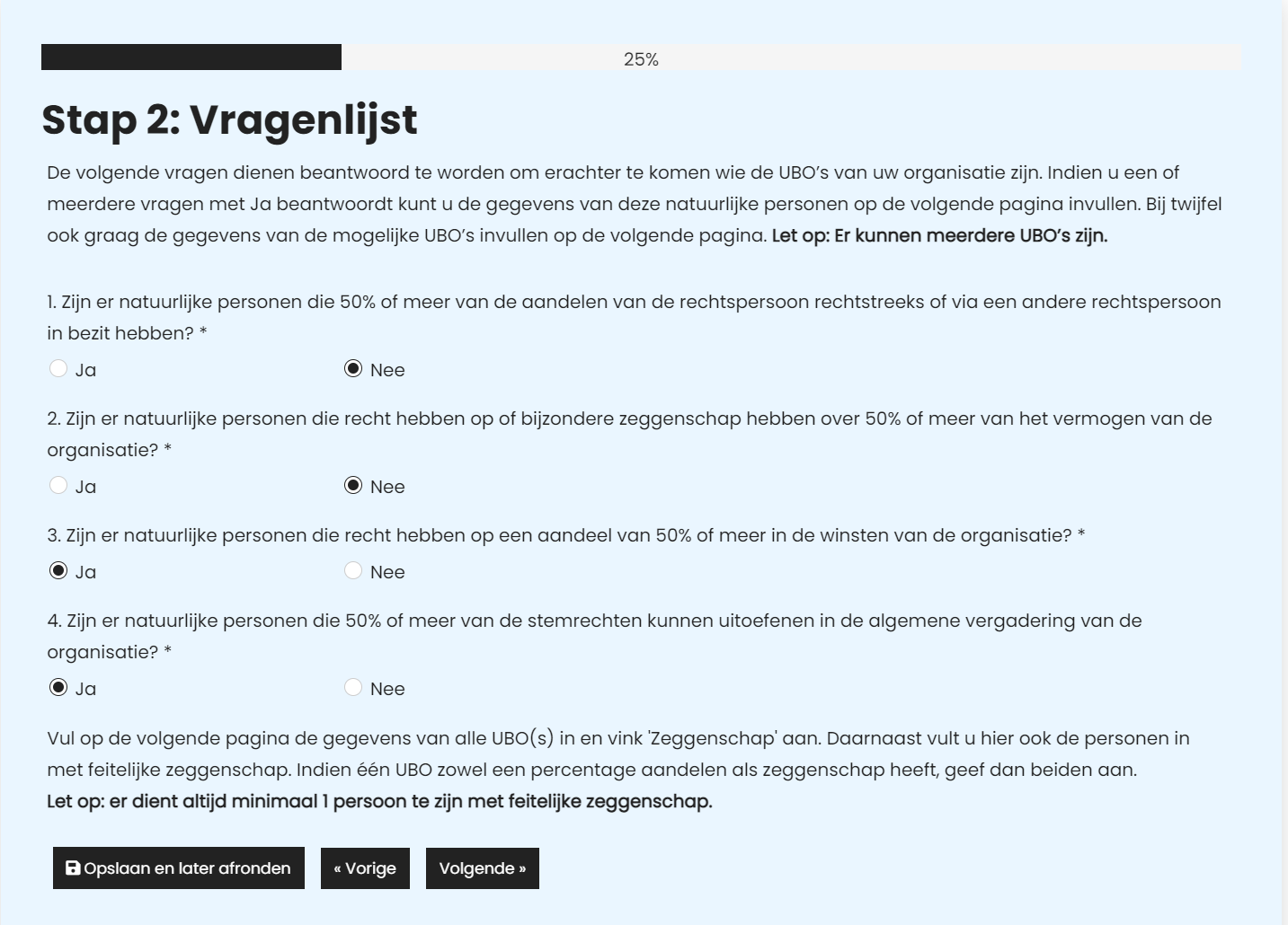 Verzekeringen online vragenlijsten programma