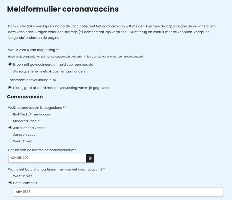 Meldingen online formulieren