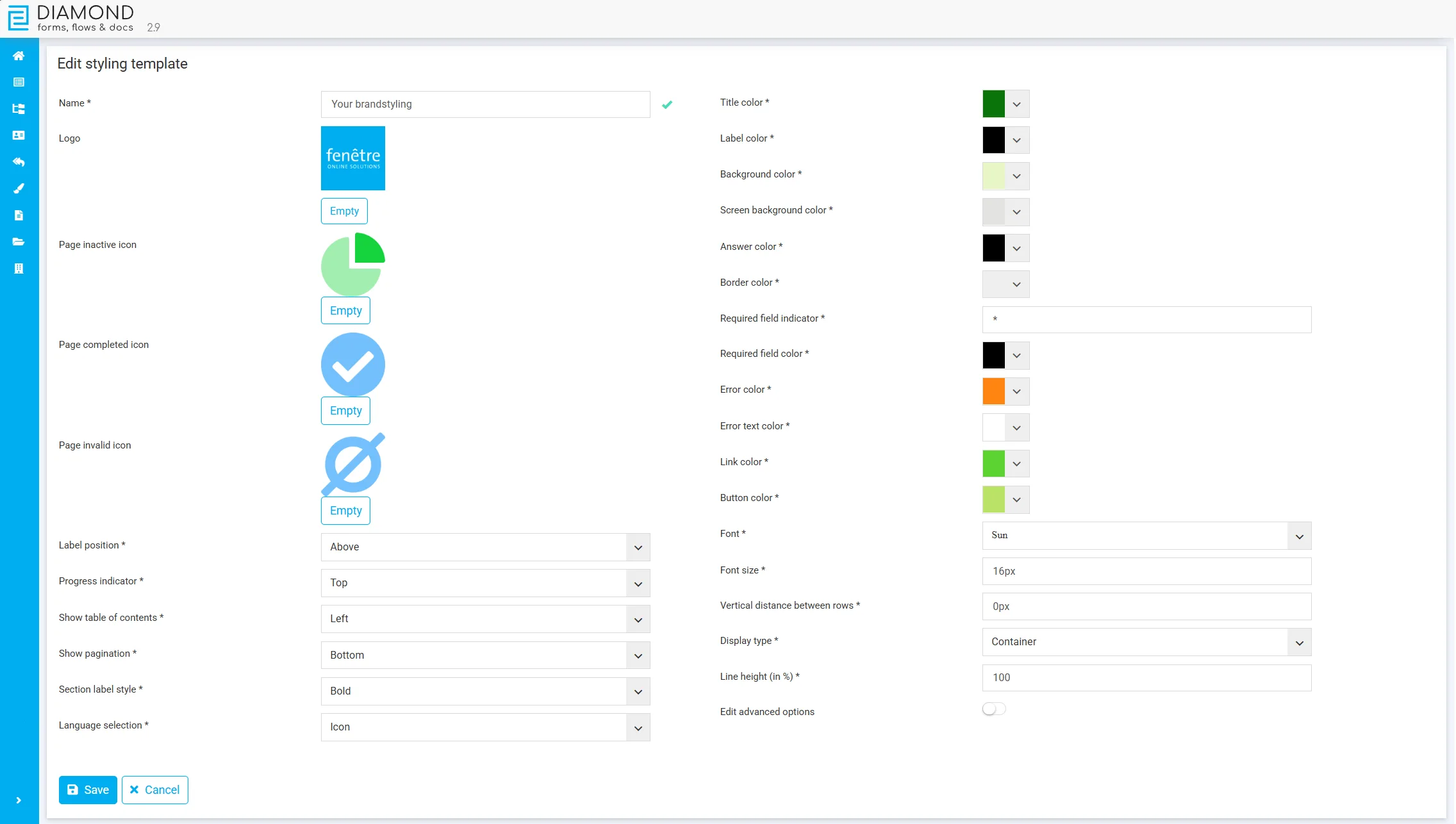 Formulieren Digitaliseren Stijlsjablonen