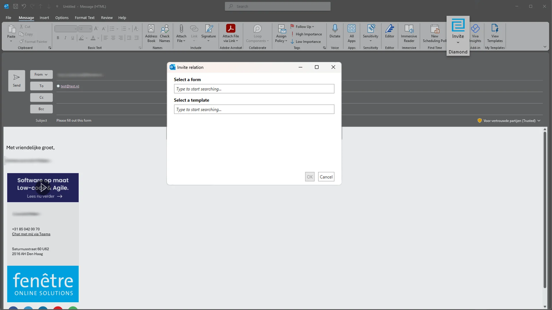 Send Outlook Form Invites Outlook Plugin