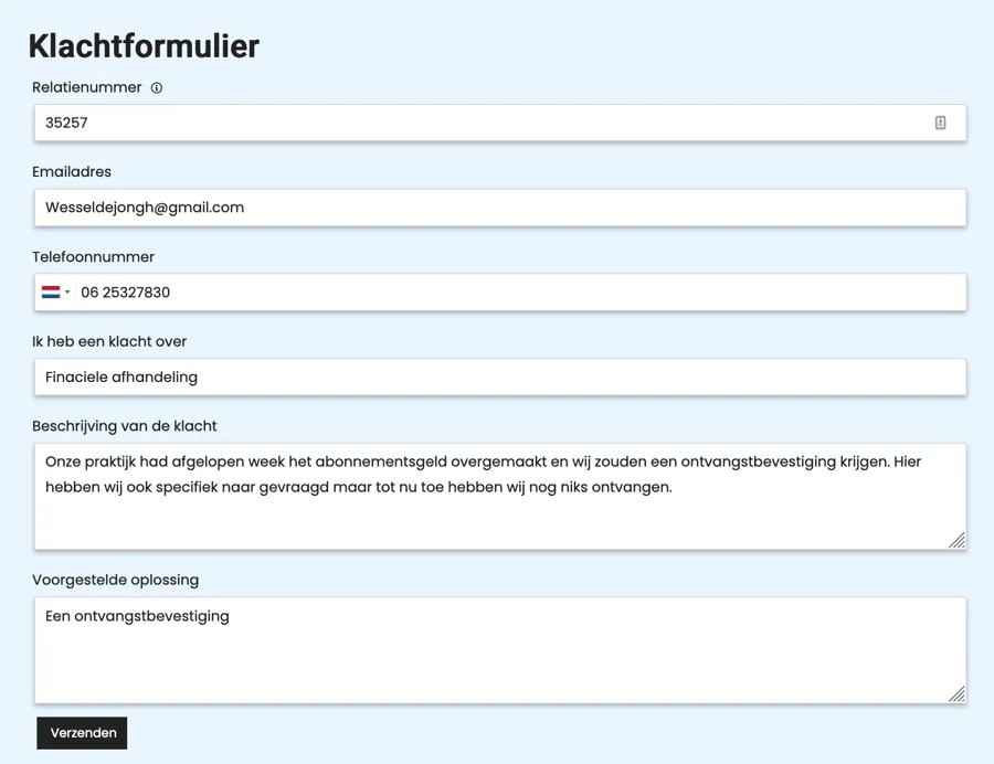 Online formulier maken